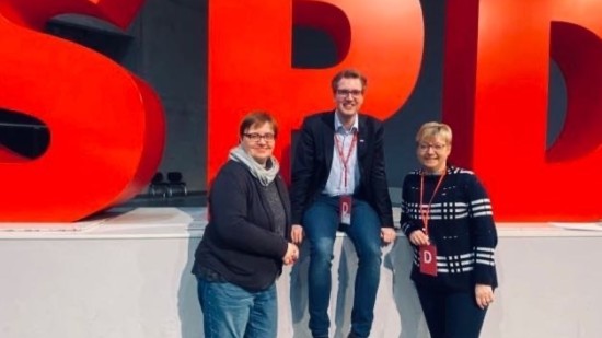 Delegation des SPD-Unterbezirks Northeim-Einbeck auf dem Bundesparteitag 2019 der SPD.